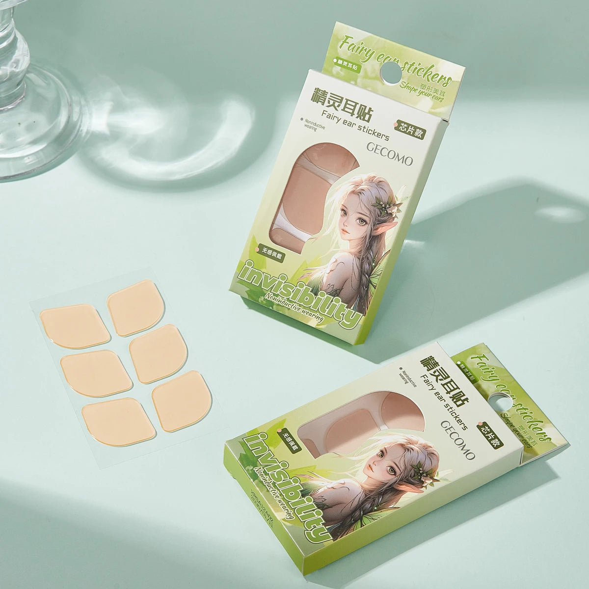 GECOMO Natural Invisible Fairy Ear Stickers – 18 Pieces