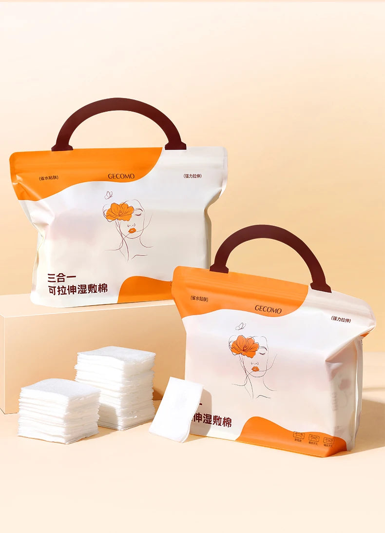 GECOMO 150-Piece Stretchable Wet Compress Cotton Pads