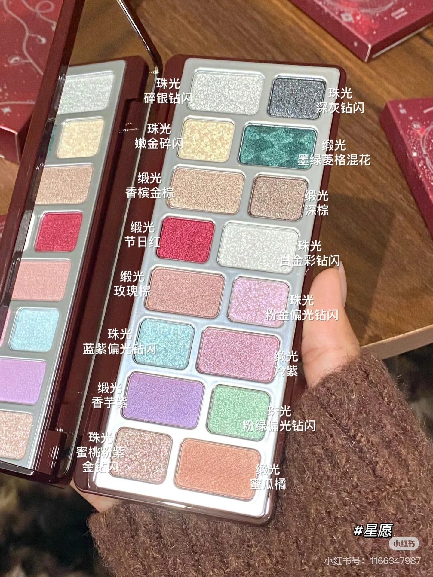 Cheeryep Qianyan – Starlight Wishes Christmas Eyeshadow Palette (16 colori)