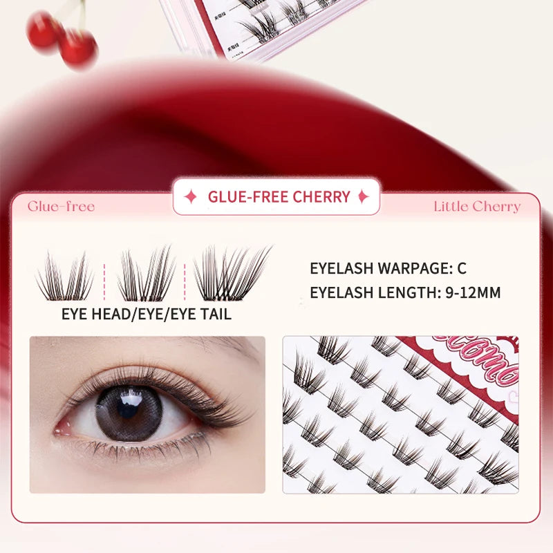 GECOMO Little Cherry Glue-Free False Eyelashes – Brown