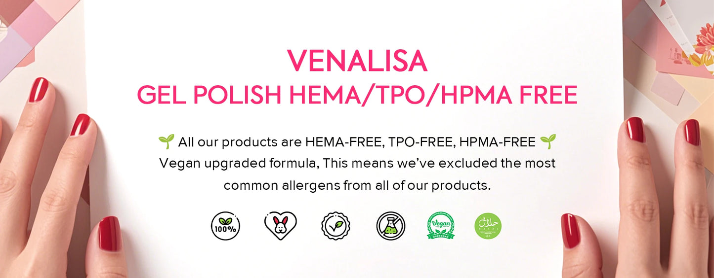 Venalisa VIP Nail Gel Polish Set – 10ml Bottles, Vegan, HEMA/TPO Free