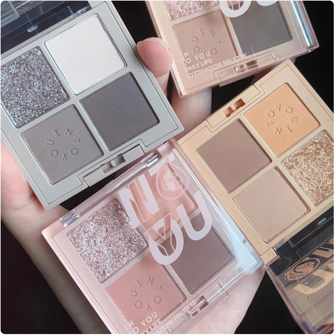 Into You Four-Color Eyeshadow Palette – Minced Potatoes Matte & Earth Tones