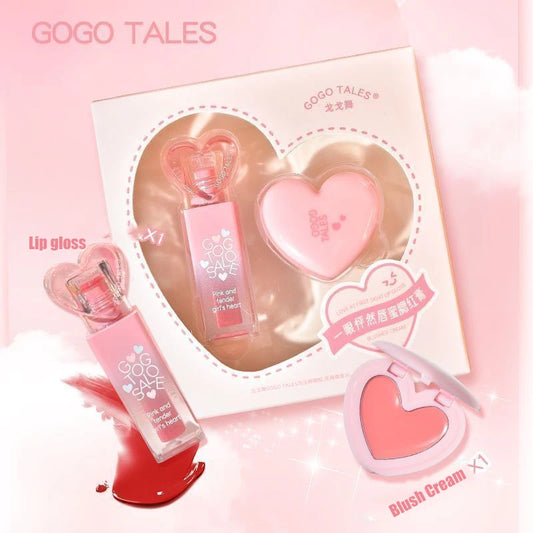 Gogotales Love at First Sight Lip Gloss Blush Cream Set
