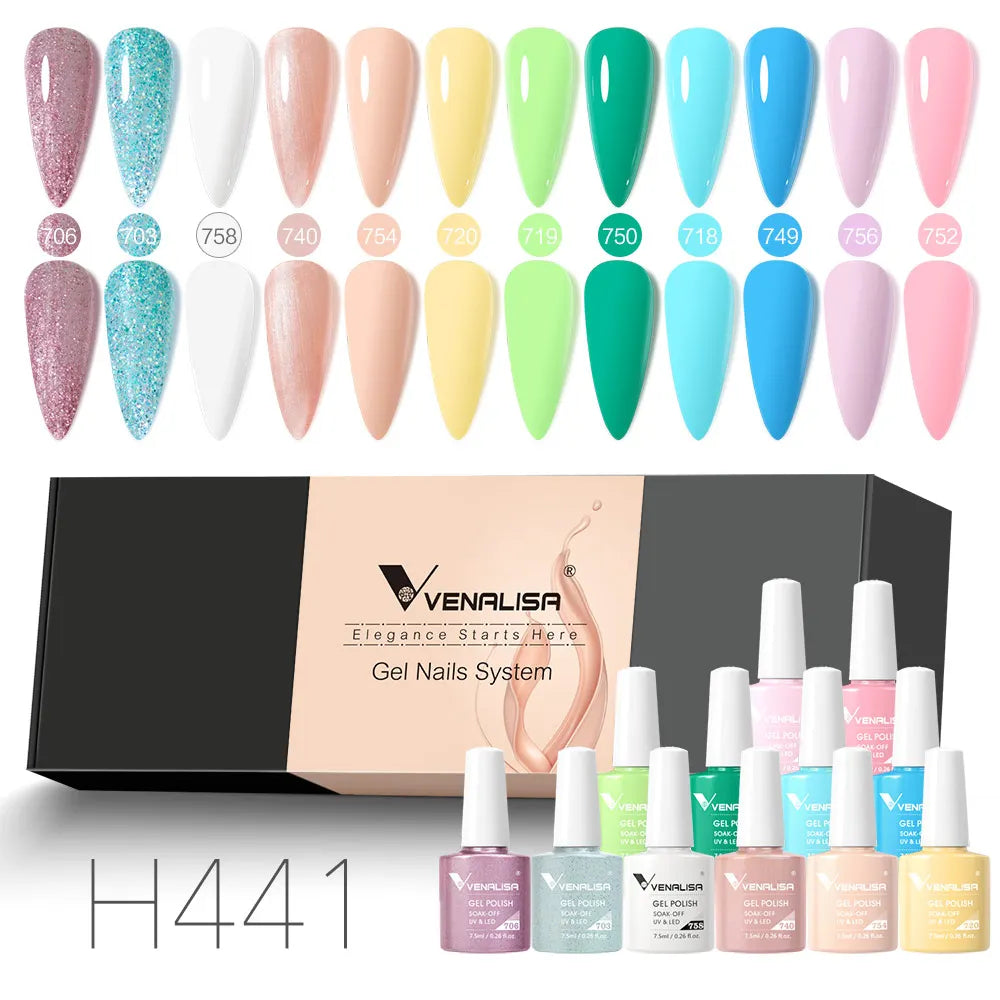 Venalisa Color Gel Semipermanente Kit – 6/12 Colori