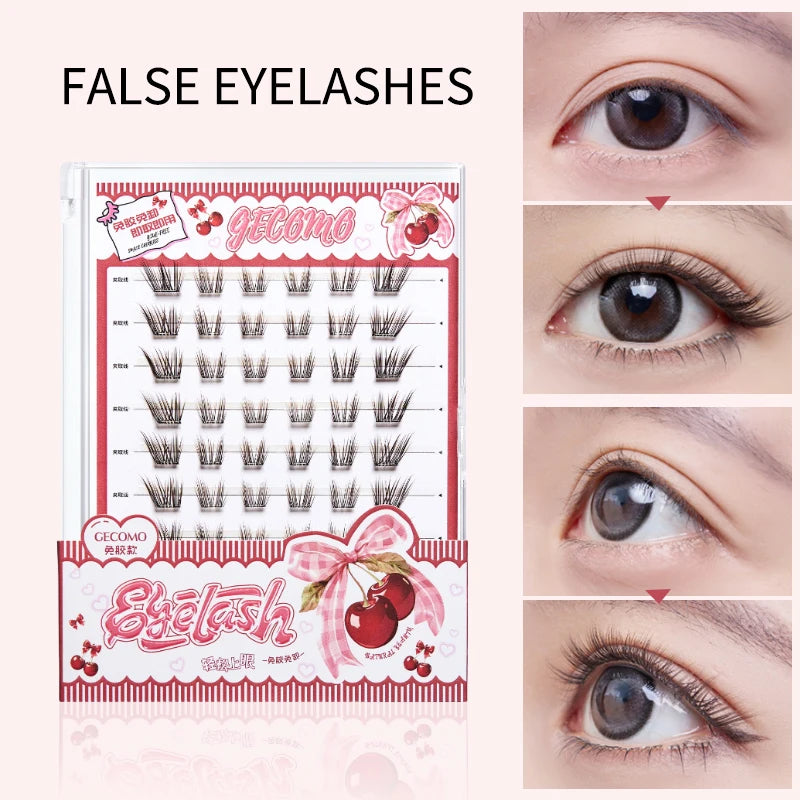 GECOMO Little Cherry Glue-Free False Eyelashes – Brown
