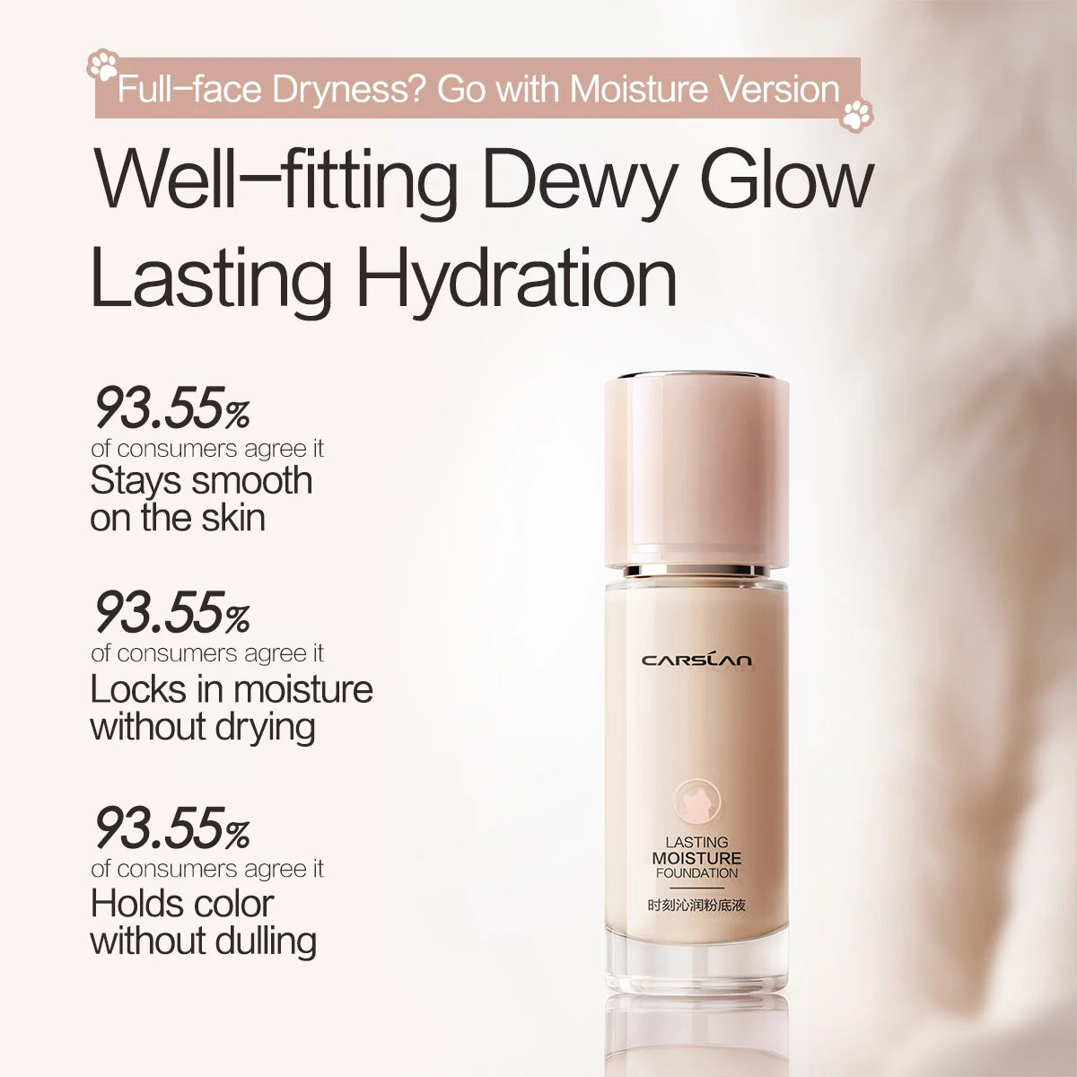 CARSLAN Long-Lasting Liquid Foundation – Full Coverage & Hydrating