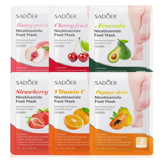 SADOER Fruits Foot Mask – Confezione da 6 paia