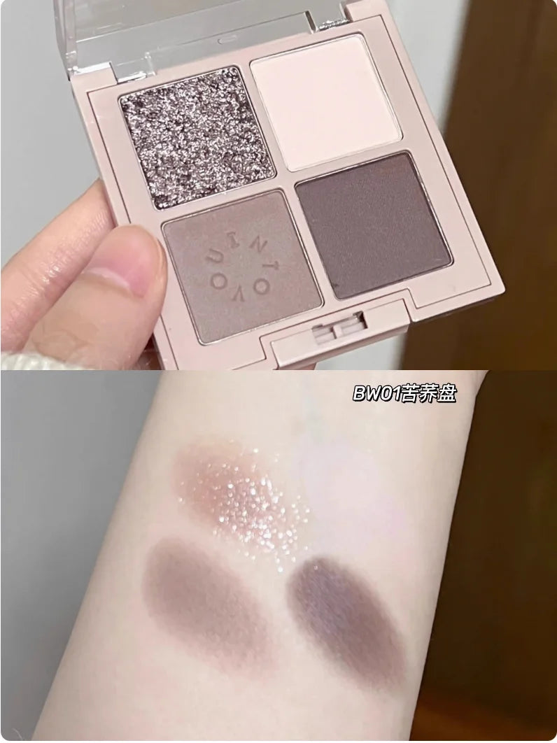 Into You Four-Color Eyeshadow Palette – Minced Potatoes Matte & Earth Tones