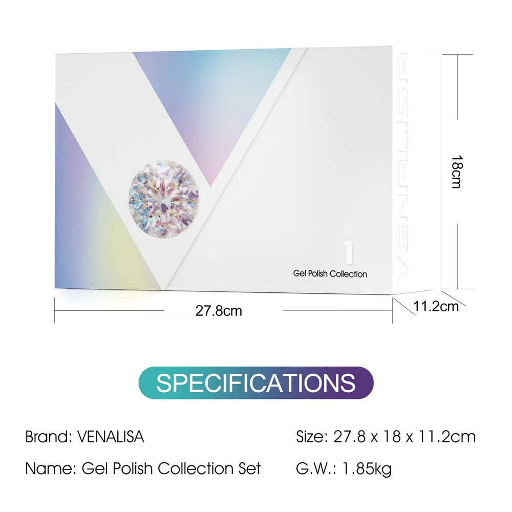 Venalisa VIP Nail Gel Polish Set – 10ml Bottles, Vegan, HEMA/TPO Free