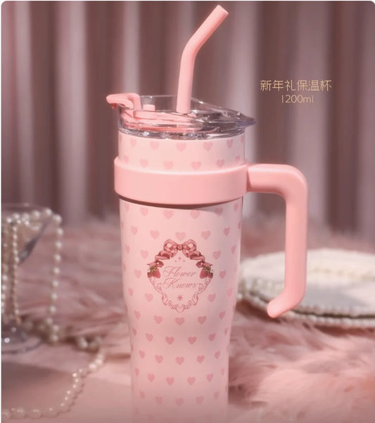 Flower Knows – Thermal Tumbler con cannuccia