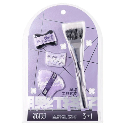 Lishu Set Pennello e Puff per Blush