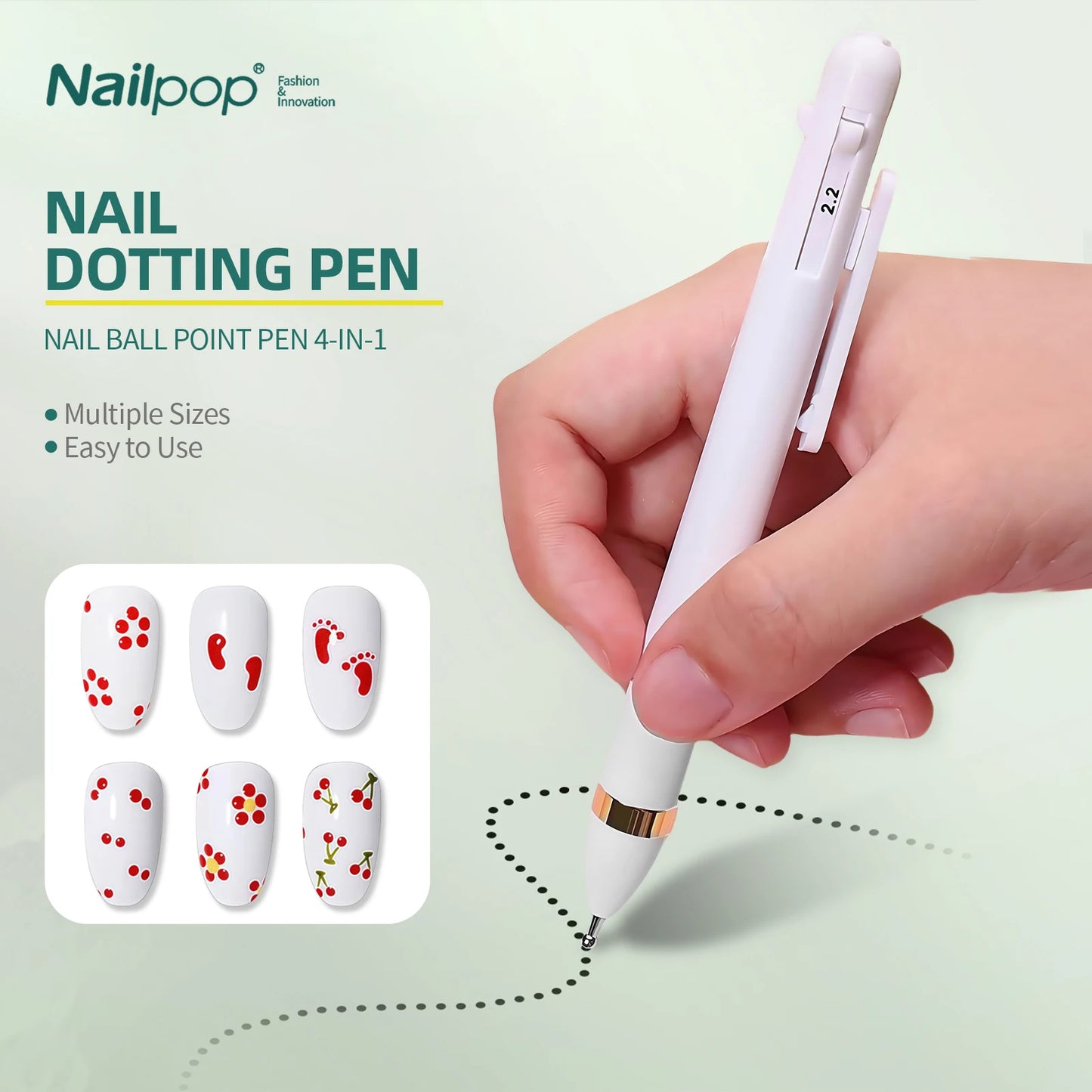 Nailpop 4-in-1 Penna Dotting per Nail Art