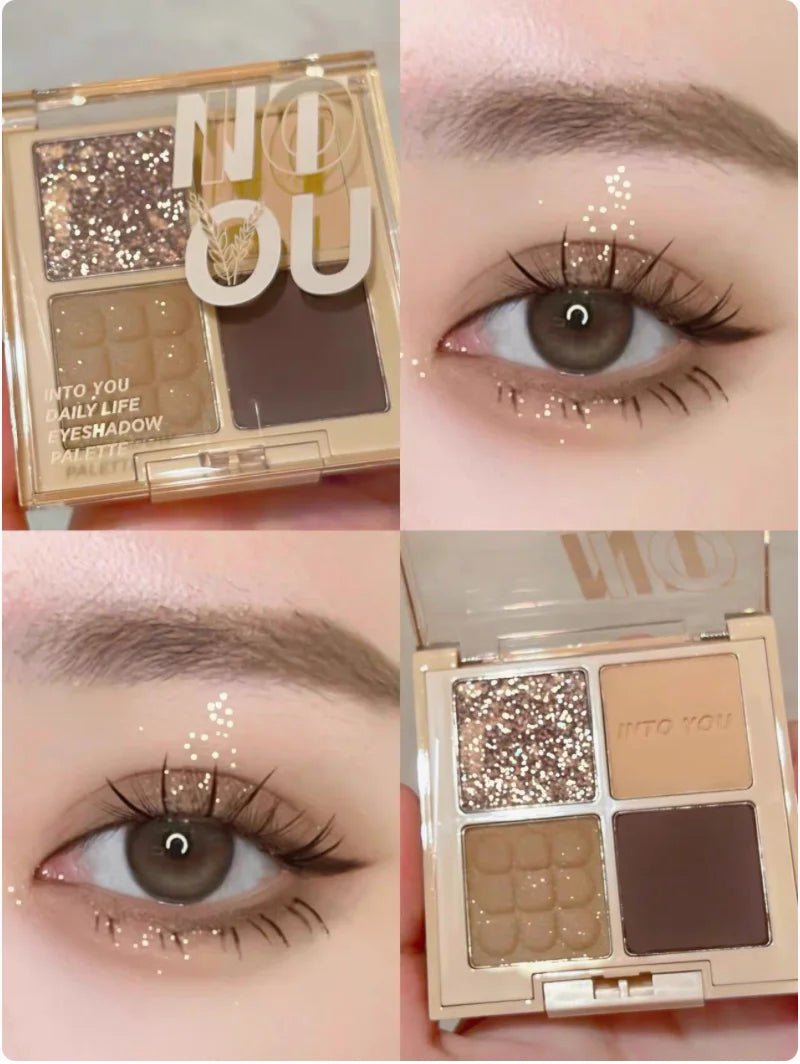 Into You Four-Color Eyeshadow Palette – Minced Potatoes Matte & Earth Tones