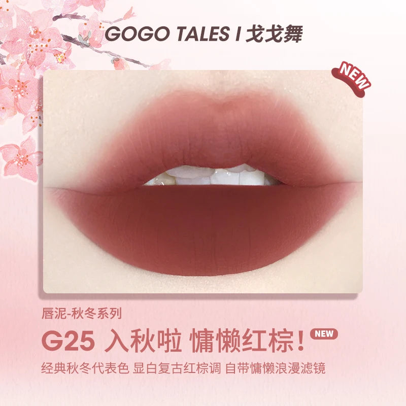 Gogotales Thin Mud Gauze Lip Gloss - Velvet Matte Finish 2.6g