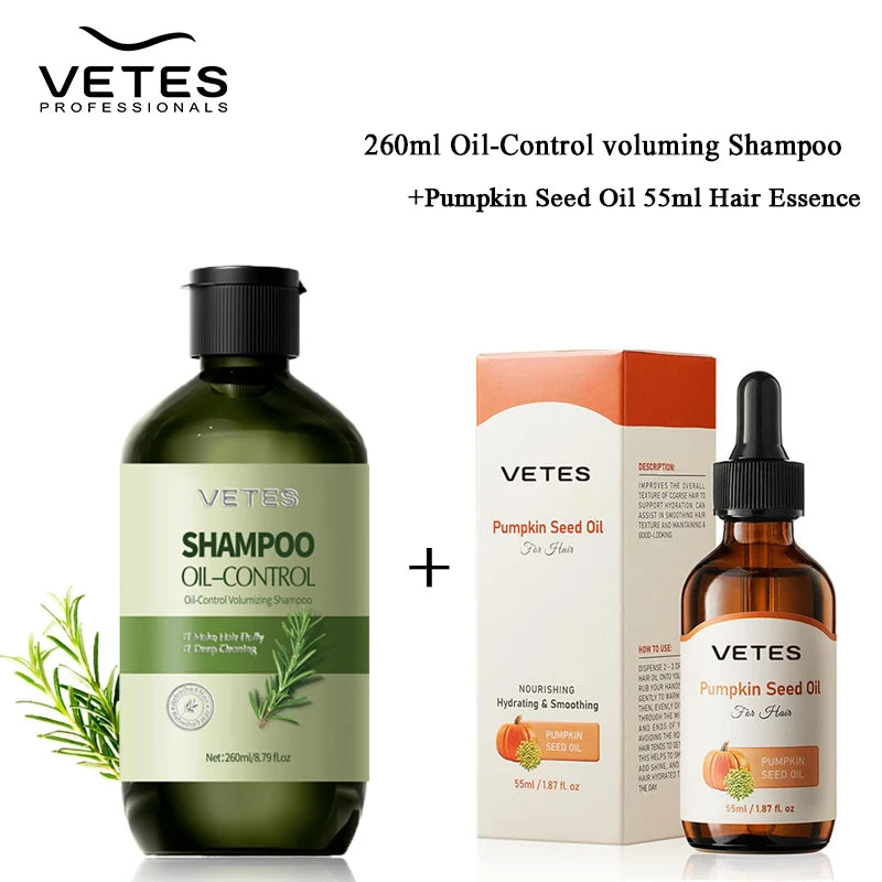 VETES Hair Repair & Balance Set – Shampoo (260ml) + Pumpkin Essence (55ml)