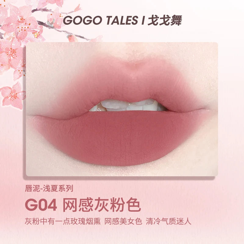 Gogotales Thin Mud Gauze Lip Gloss - Velvet Matte Finish 2.6g