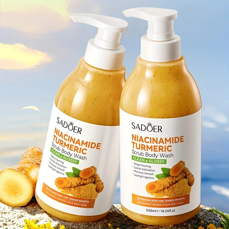 SADOER Niacinamide Turmeric Scrub Shower Gel 520ml