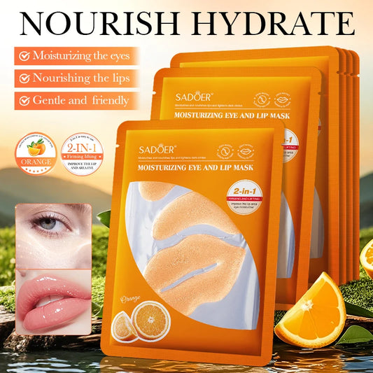 SADOER Crystal Collagen Lip & Eye Mask – Set 5 pezzi