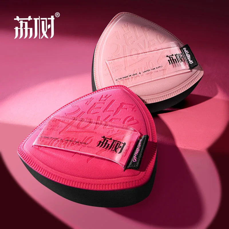 Lishu Set 2 Puff Triangolari + Astuccio Self Love