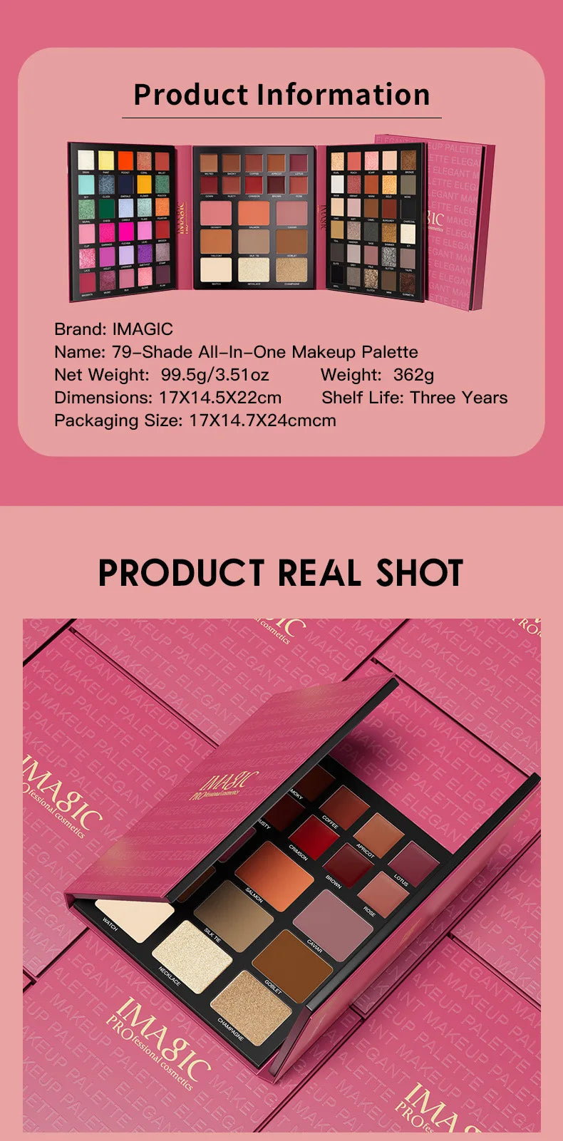 IMAGIC 79-Color 5-in-1 Makeup Palette