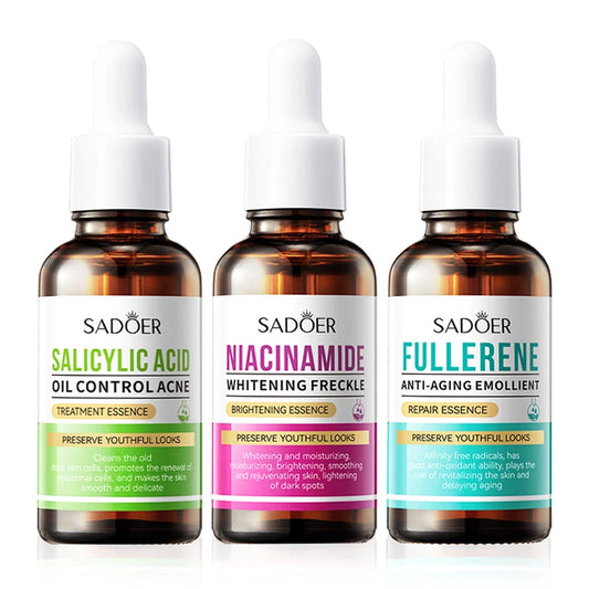 SADOER Fullerene Salicylic Acid Niacinamide Serum Confezione da 3