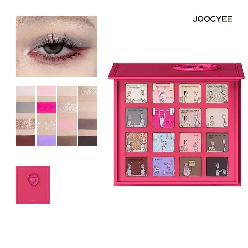 Joocyee Pink Powder Multi-Color Eyeshadow Palette – 16 Colori