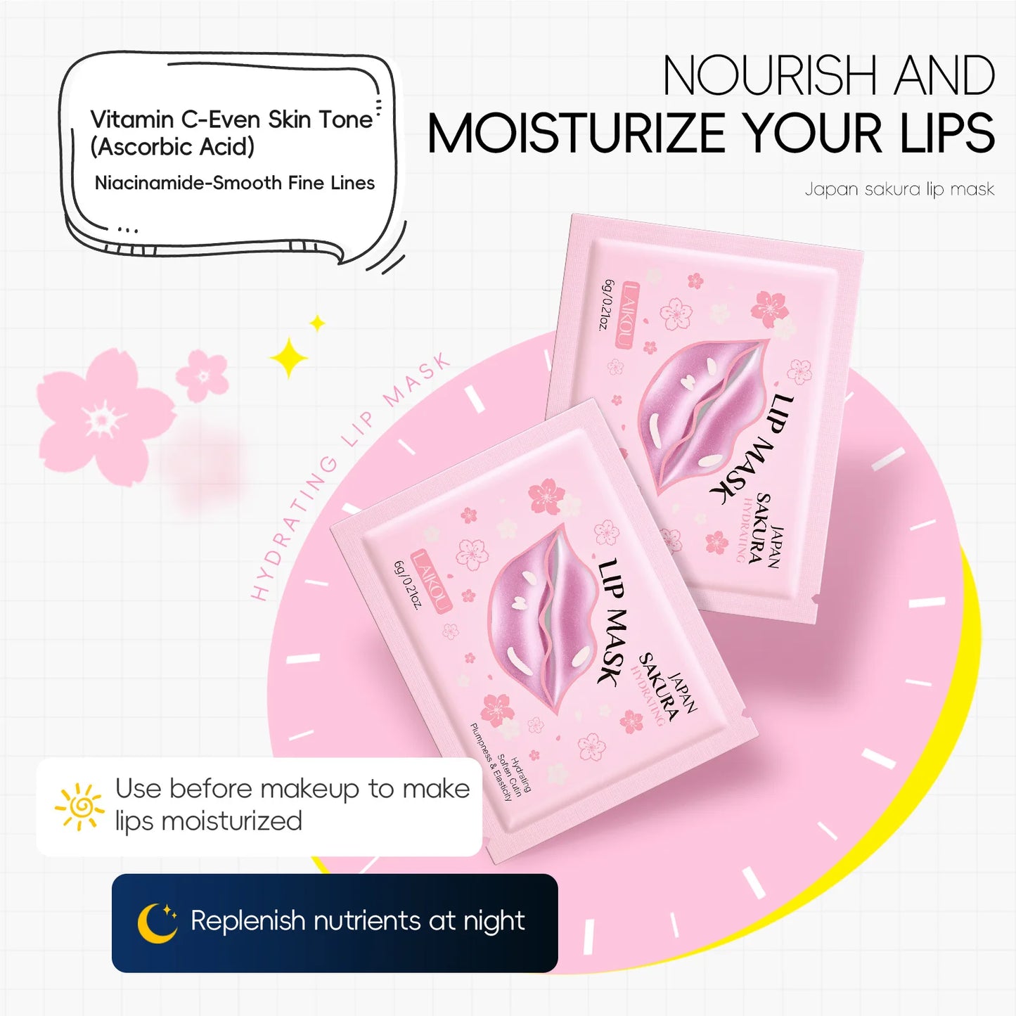 LAIKOU Japan Sakura Lip Mask