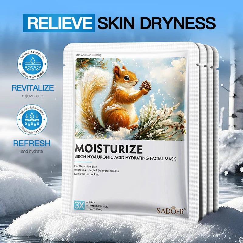 SADOER Animal Face Mask – Maschere Viso Idratanti e Anti-Age (5pz)