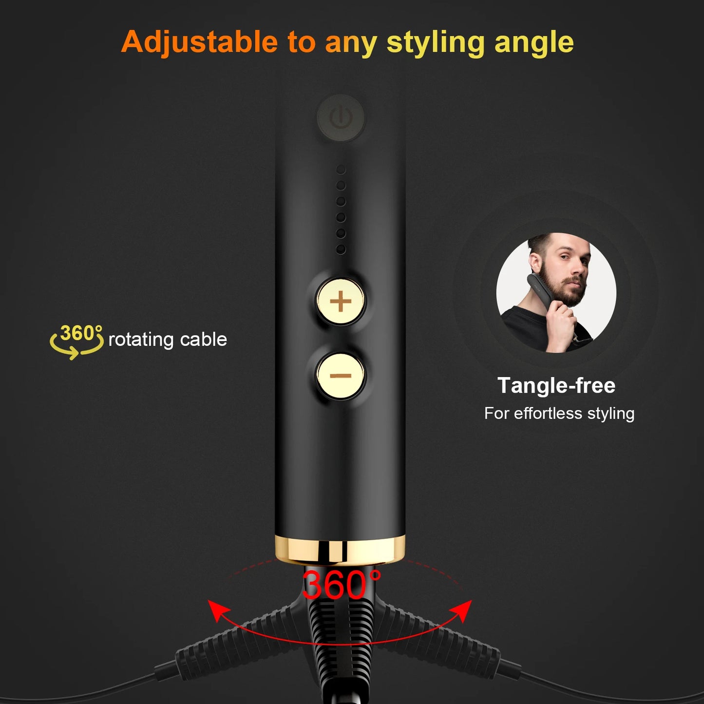ANLAN Beard Hair Straightening Brush – Spazzola Lisciante per Barba e Capelli