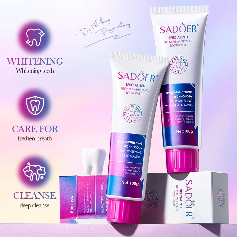 SADOER Fresh Whitening Toothpaste – Dentifricio Sbiancante e Alito Fresco