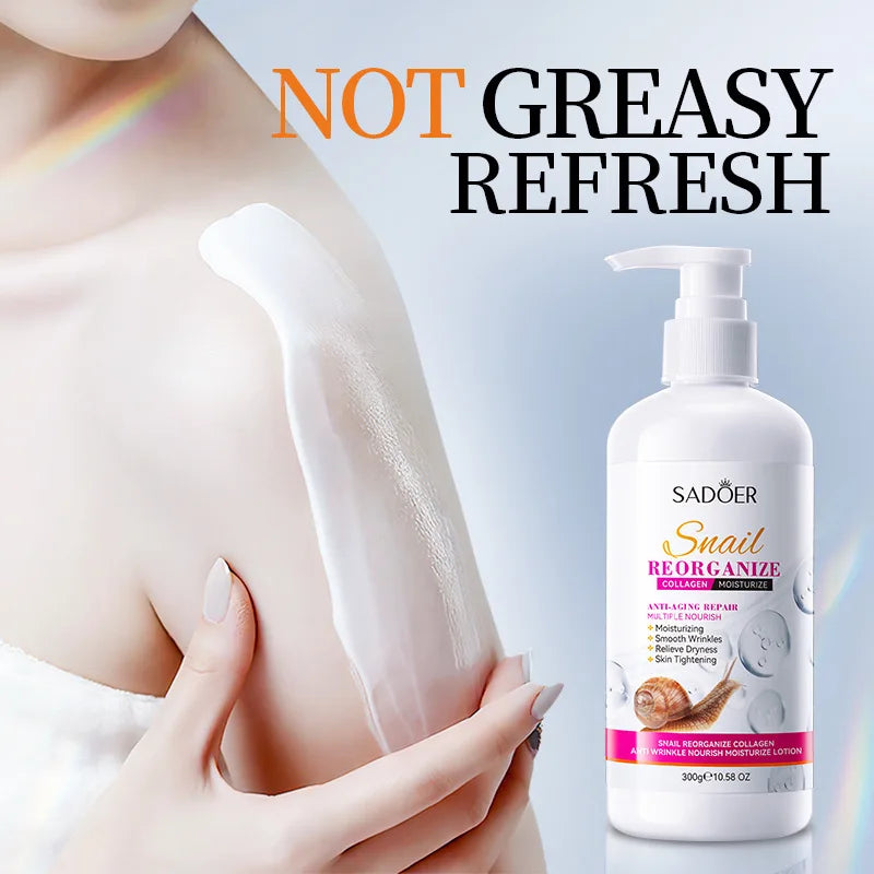 SADOER Snail Collagen Body Lotion – Crema Corpo Idratante e Anti-Age (300g)
