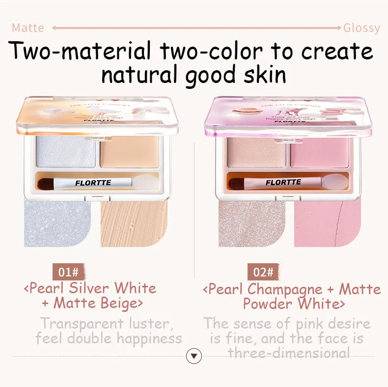 FLORTTE 2-Color Double Texture Highlighter
