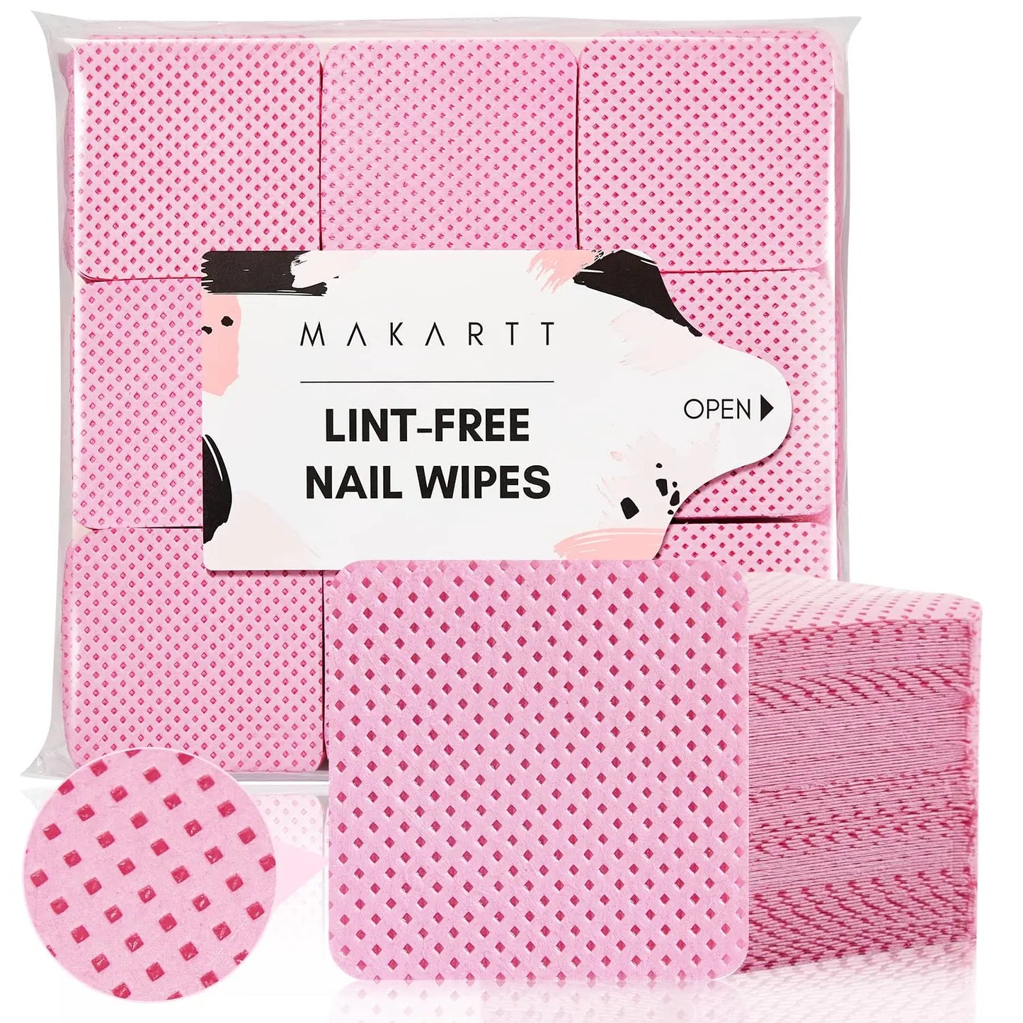 Makartt Pink Lint-Free Nail Wipes 1000pz