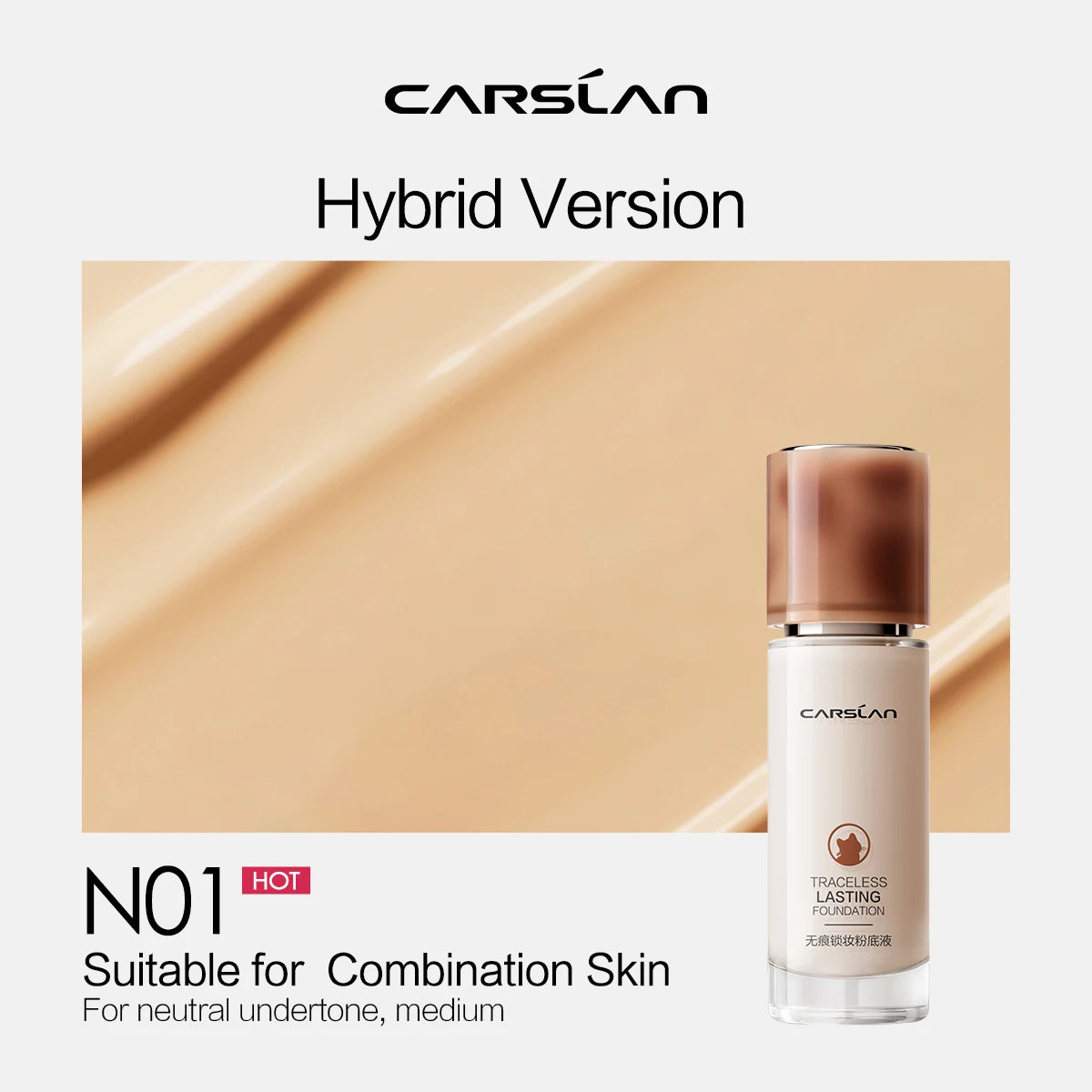 CARSLAN Long-Lasting Liquid Foundation – Full Coverage & Hydrating