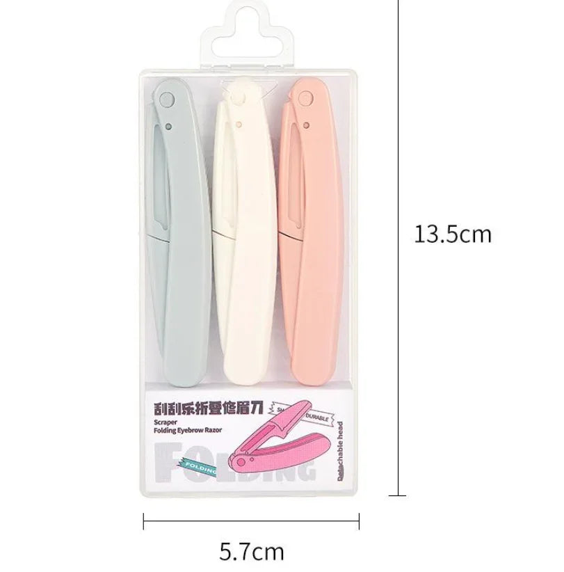 GECOMO 3-Piece Mixed Color Foldable Eyebrow Trimmer Set