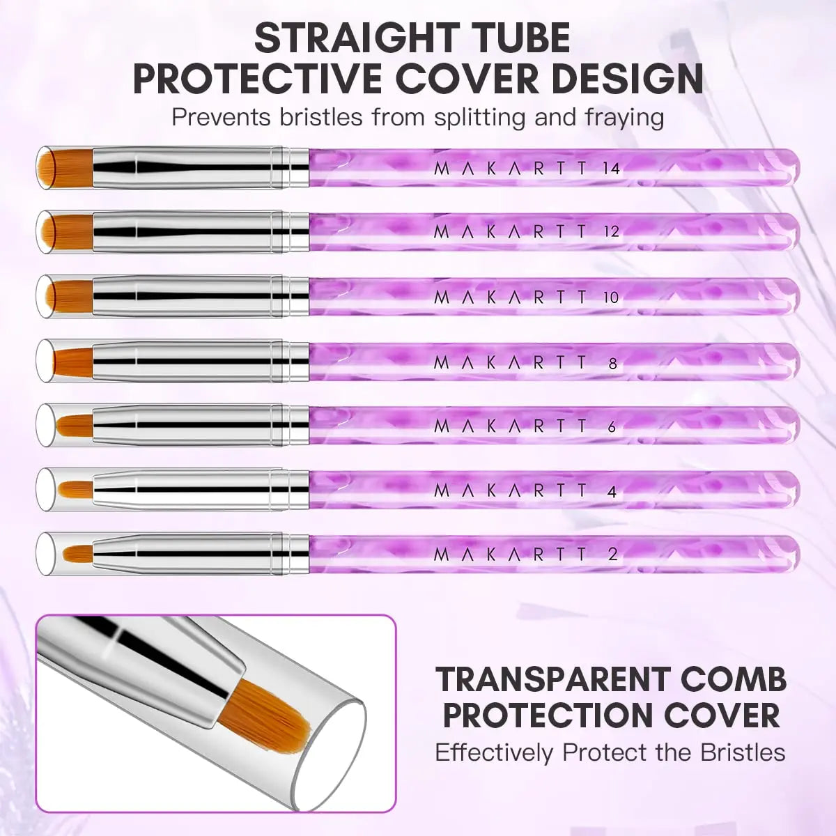 Makartt Set 7 Pennelli Nail Art Professionali
