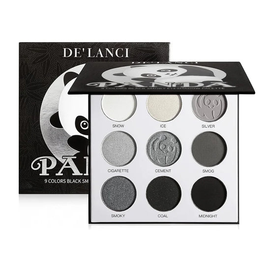DE'LANCI Panda Black Grey Eyeshadow Palette – 9 Colors