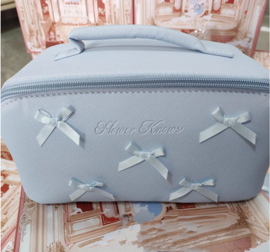 Flower Knows – Cosmetic Bag Blue Portable Makeup Storage