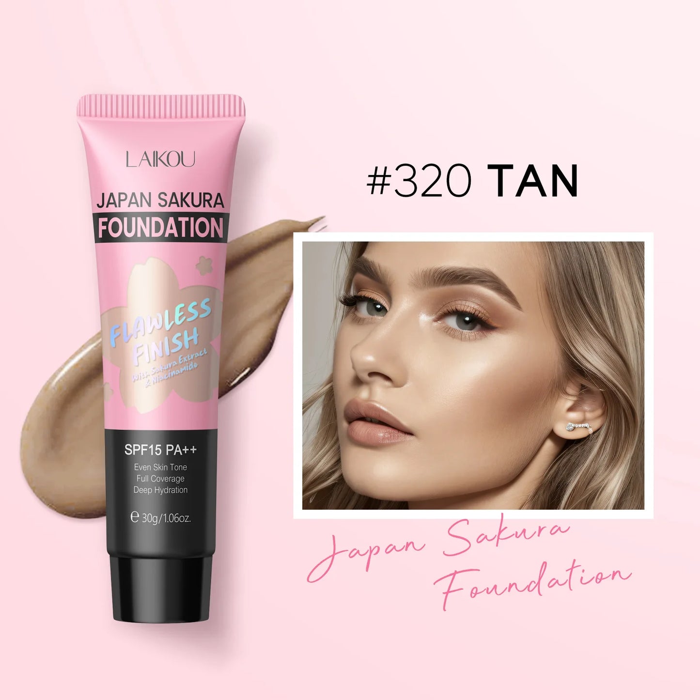 LAIKOU Sakura Liquid Foundation – Fondotinta Idratante e Uniformante