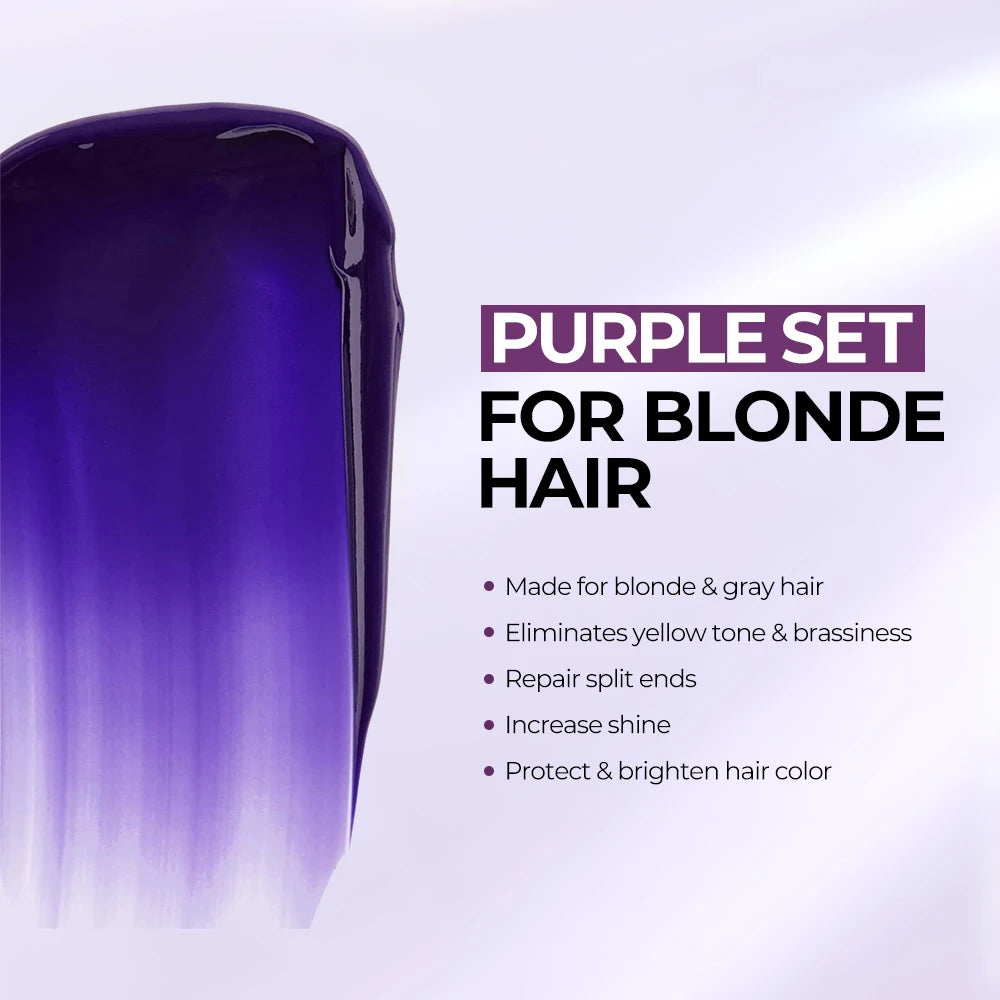 Karseell Purple Shampoo + Purple Hair Mask – Set Correttivo Viola Anti-Giallo