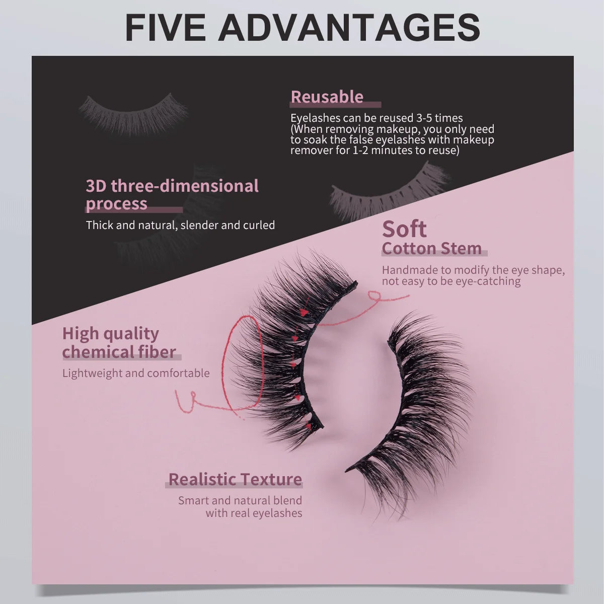 IMAGIC 3D Mink Effect Lashes – 10 Paia