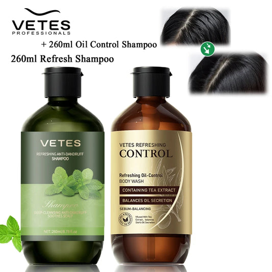 VETES Oil Balancing Shampoo & Body Wash Set