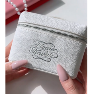 Flower Knows – White Cosmetic Bag